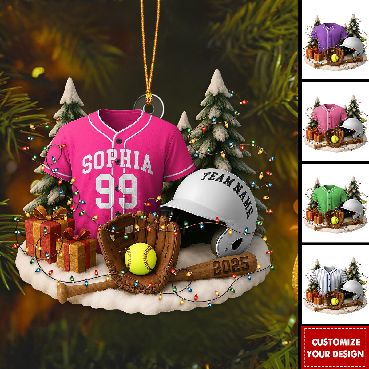 Personalized Softball/Baseball Ornament Custom Jersey, Team Keepsake