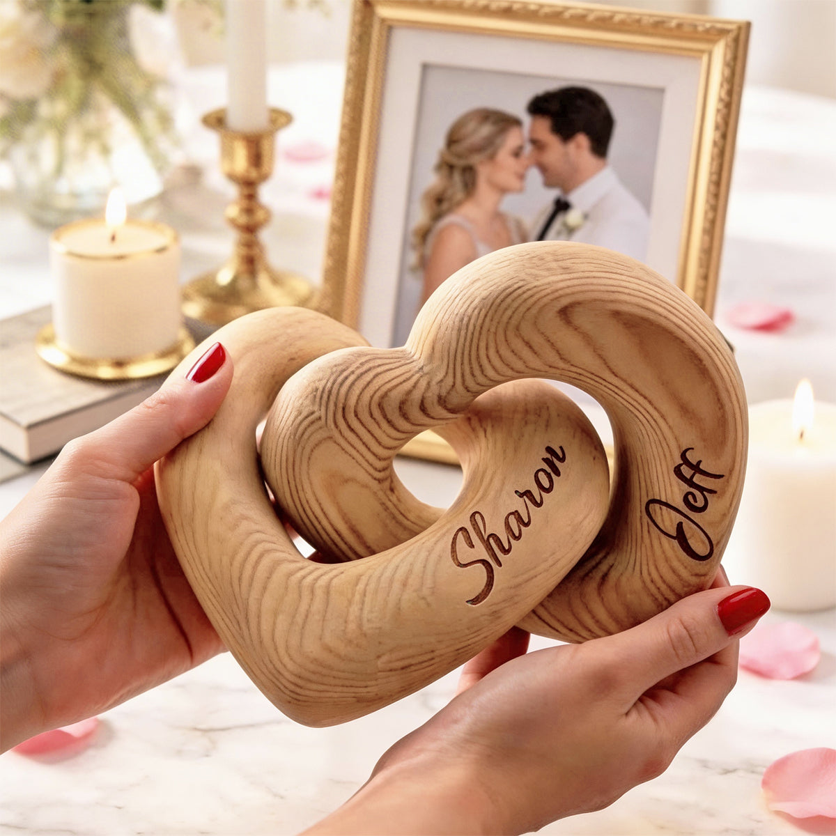 Personalized Names Infinity Heart Sculpture-Romantic Couple Keepsake