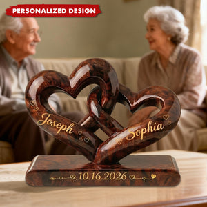 Personalized Acrylic Heart Infinity Plaque, Custom Couple Names Anniversary Wedding Gift