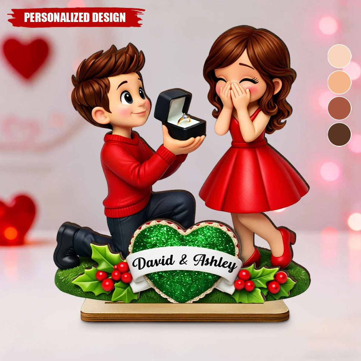 Marriage Proposal Valentine - Personalized 2-Layered Wooden Plaque