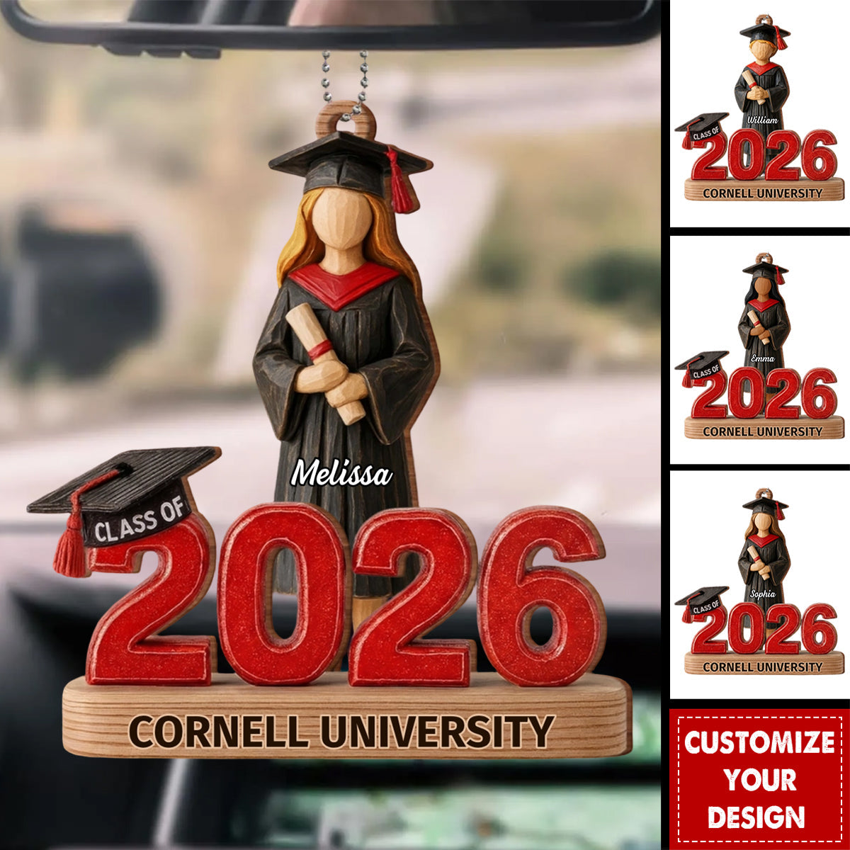 Personalized Celebrate Graduation With Custom Cap and Diploma Ornament