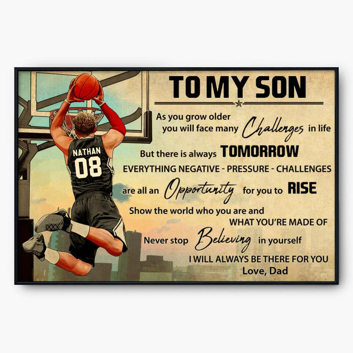 Custom Personalized Basketball Poster, Vintage Style, Gifts For Basketball Son, Basketball Lover Gifts, Gift For A Basketball Player