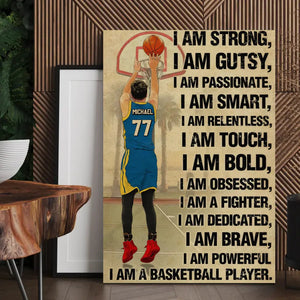Custom Personalized Basketball Poster, with custom Name, Number & Appearance, Gifts For Basketball Players