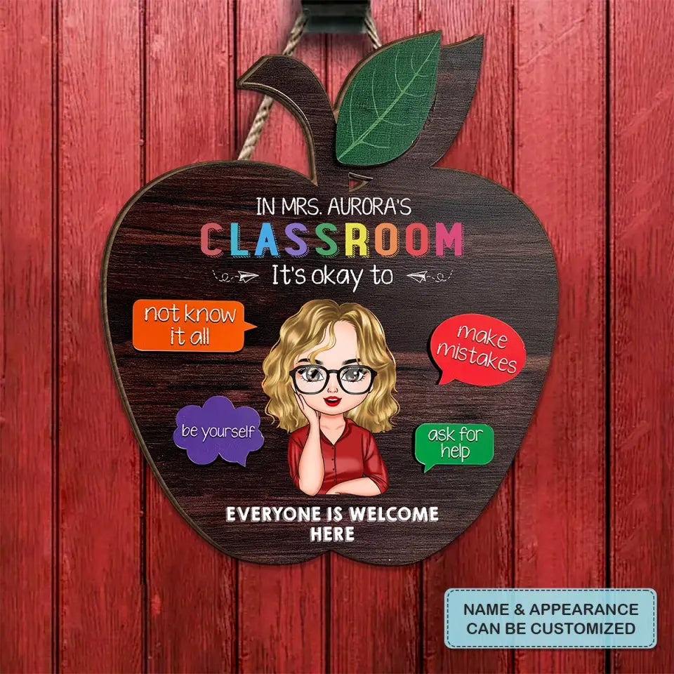 Personalized Custom Door Sign - Welcoming, Birthday, Teacher's Day Gift For Teacher