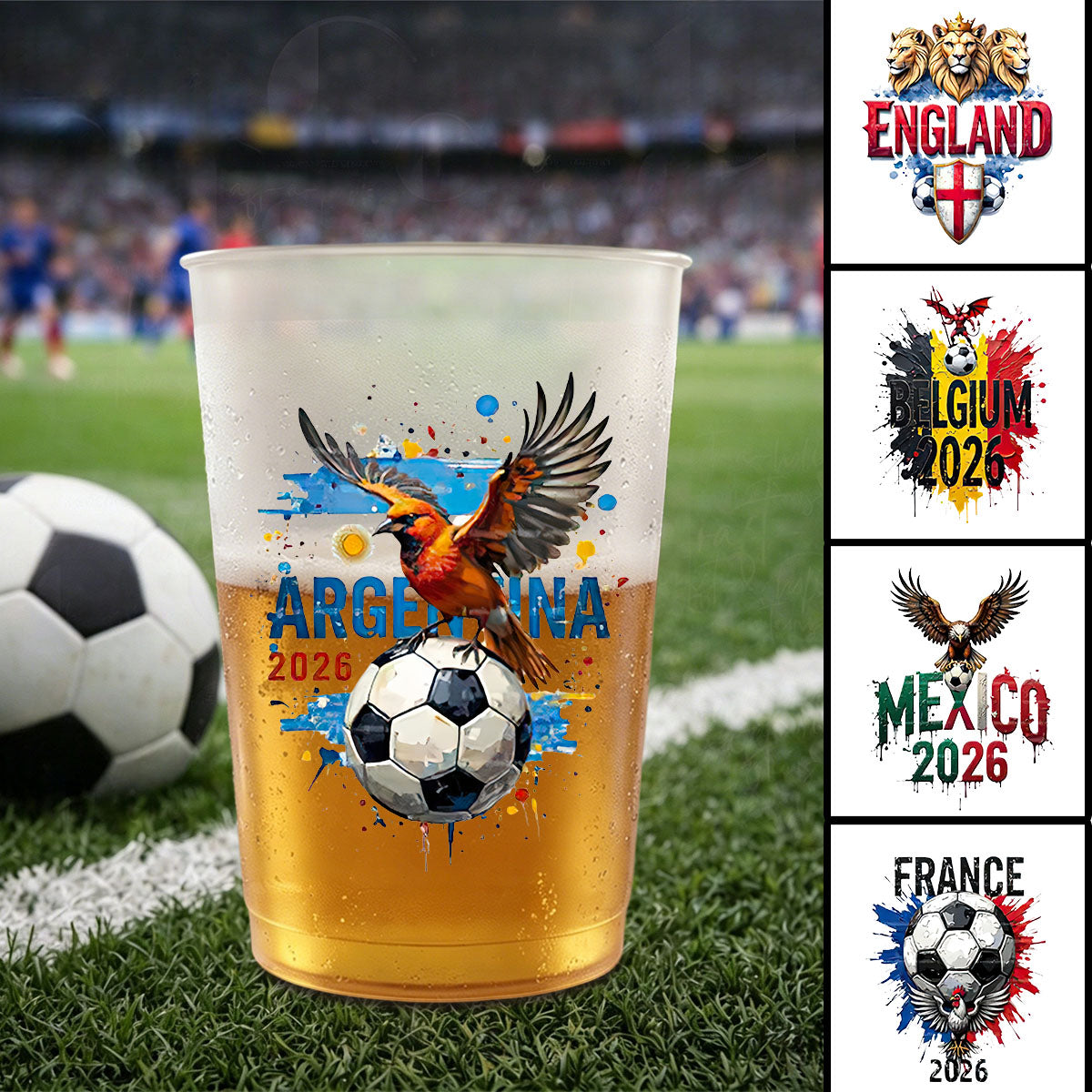 Custom Country Flags - Personalized 2026 Soccer Cups, Party Cups