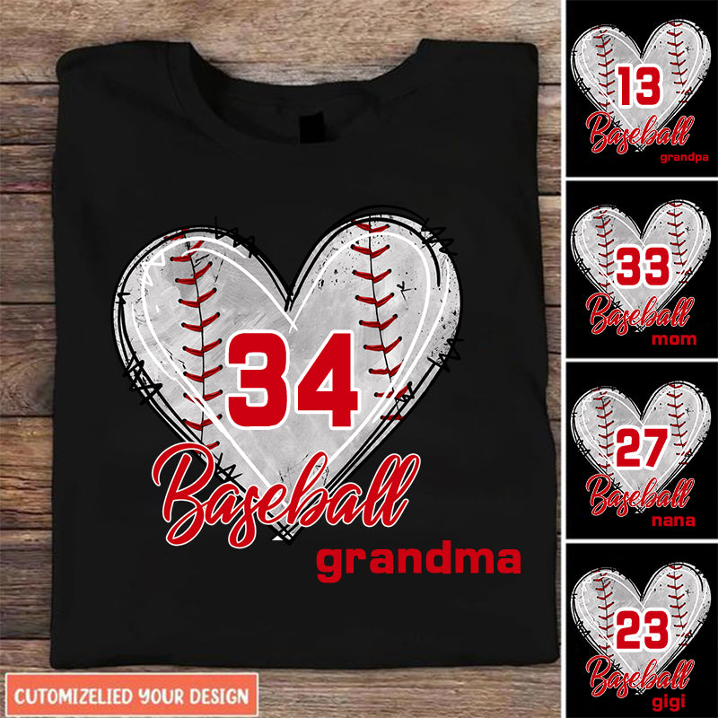 Baseball Mom Grandma Auntie, Love Baseball Sports - Personalized Unisex T-Shirt