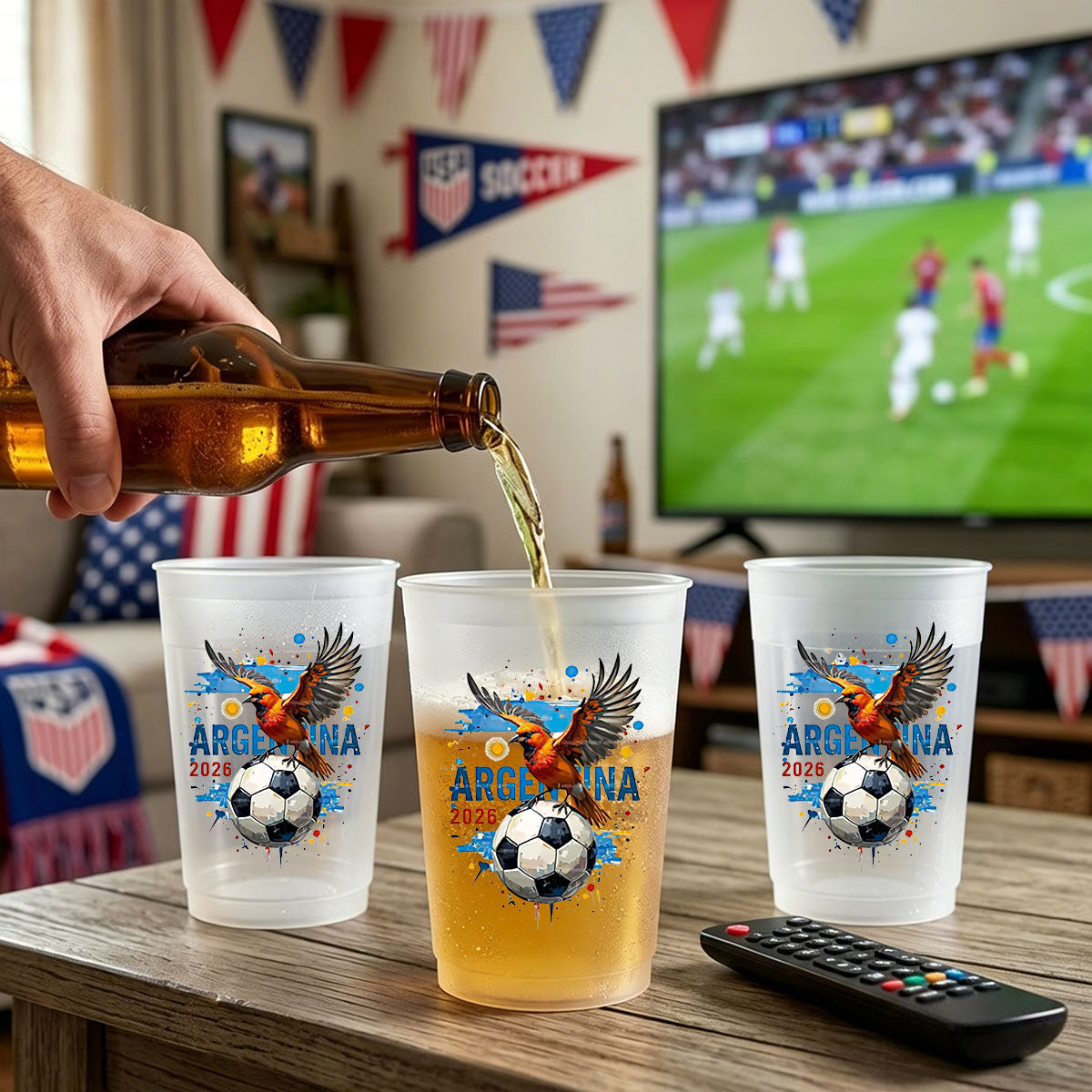 Custom Country Flags - Personalized 2026 Soccer Cups, Party Cups