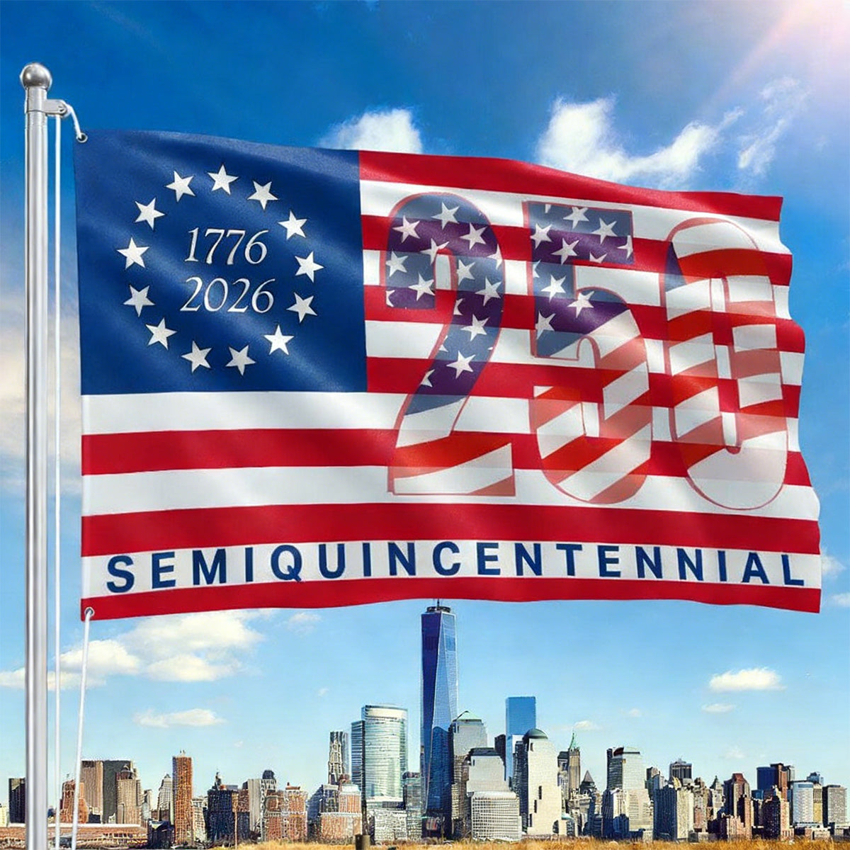 250th Anniversary Semiquincentennial Banner House Flag