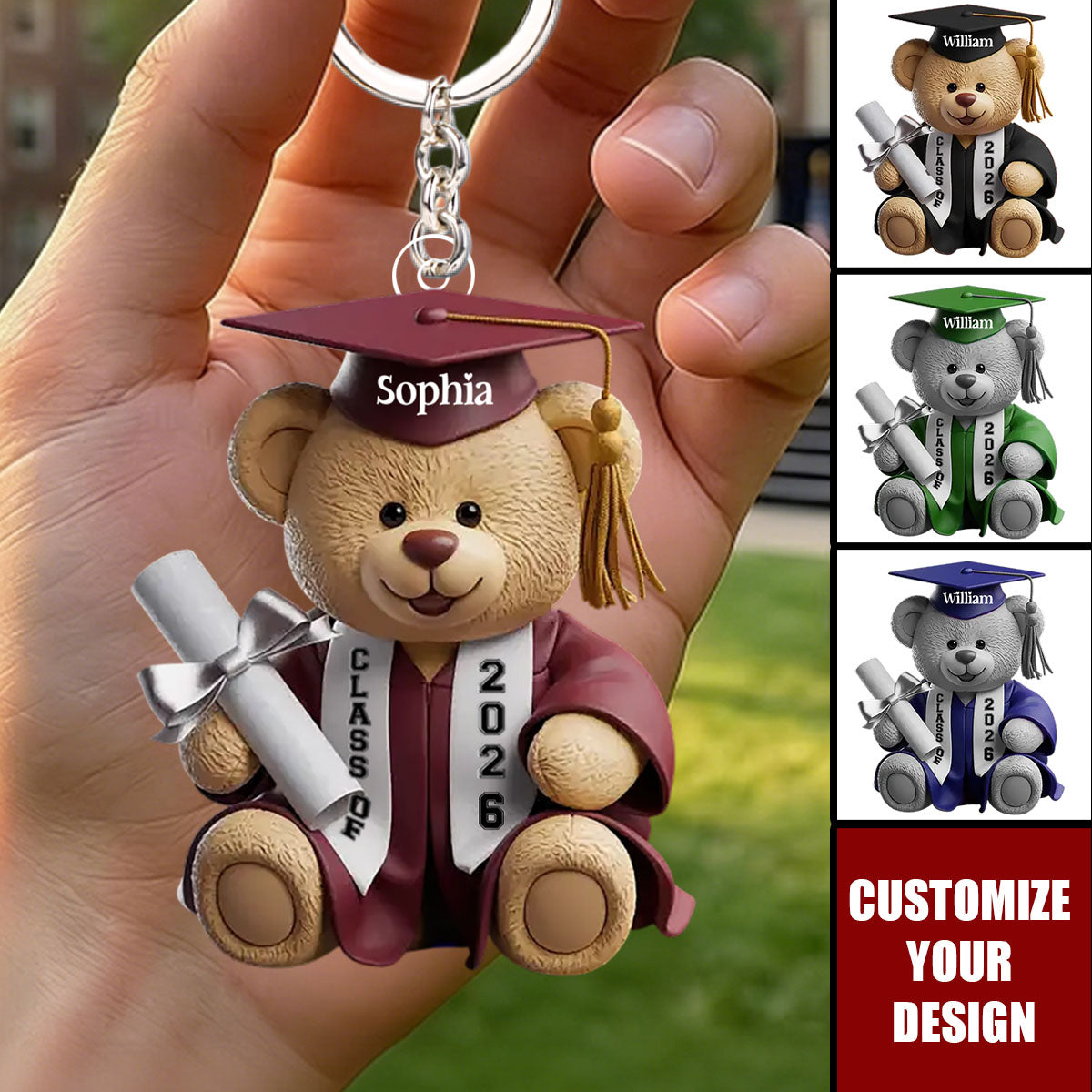 2026 Proud Graduate Acrylic Keychain - Personalized Graduation Gifts For Him, Her
