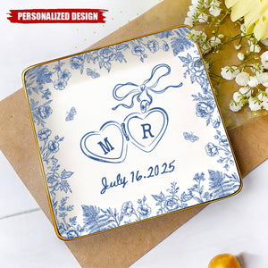 Personalized Locked Jewelry Dish, Wedding Gift For Couples