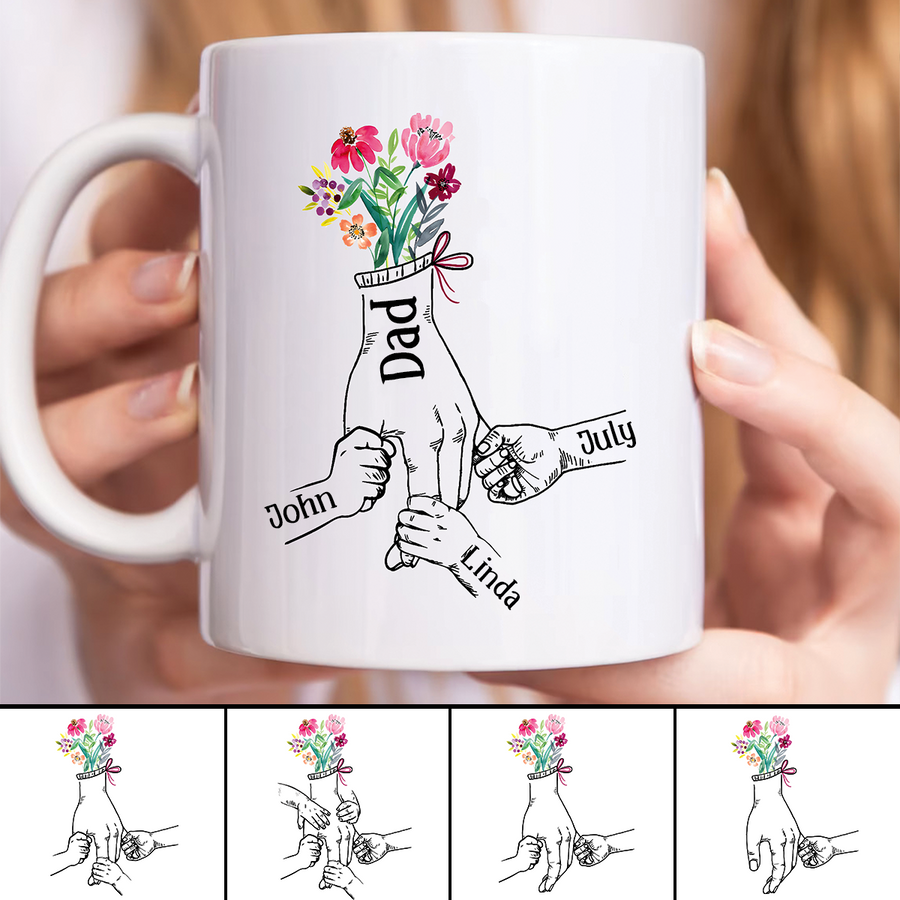 Holding Flowers Hand - Personalized Mug
