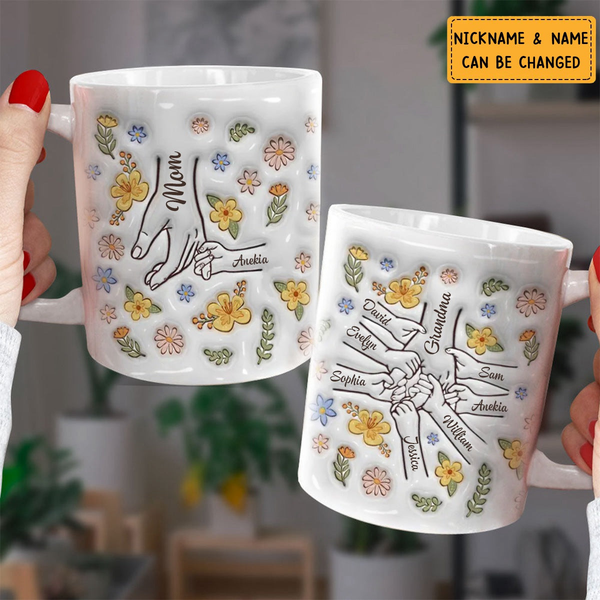 You Hold Our Hands, Also Our Hearts - Family Personalized Custom 3D Mug