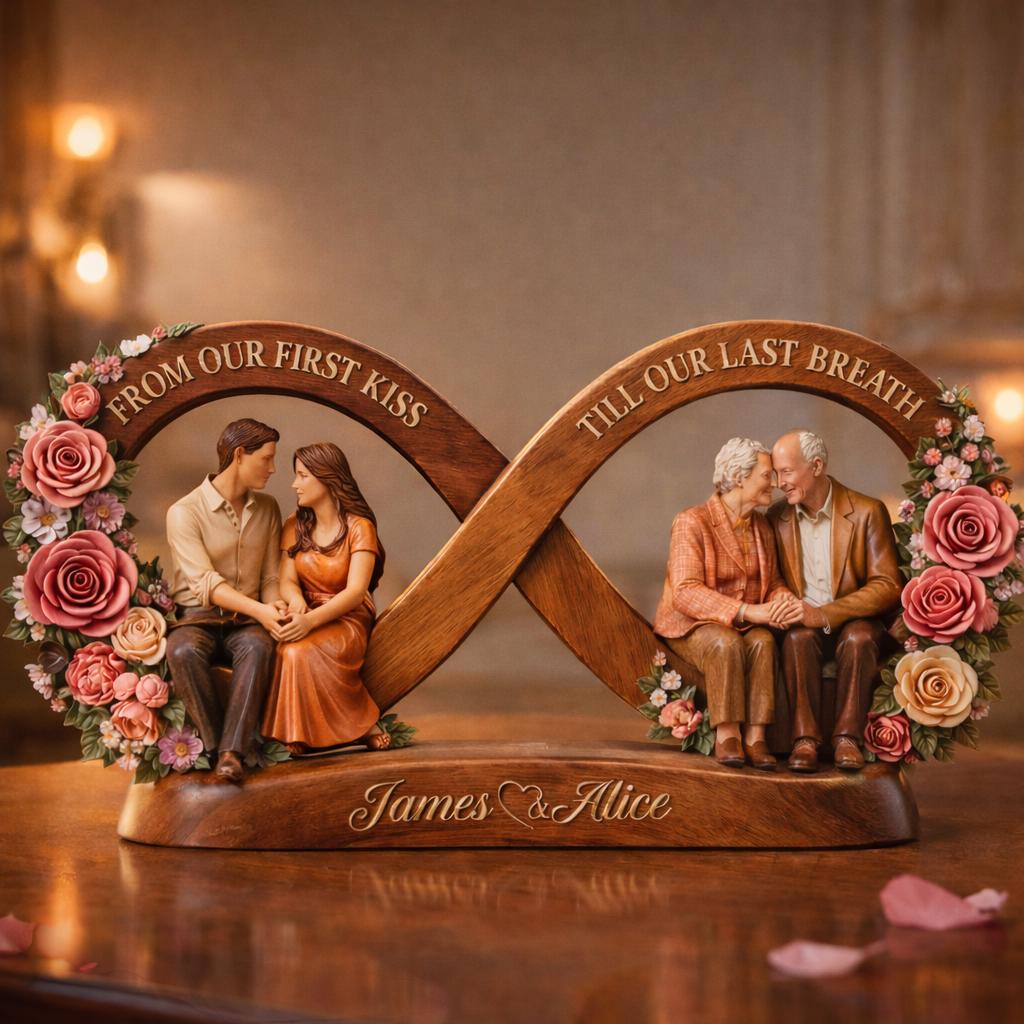 Custom Couple Our First Kiss Till Our Last Breath Acrylic Plaque