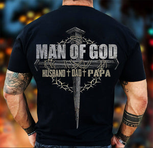 Personalized Man Of God T-Shirt - Gift For Dad,Grandpa