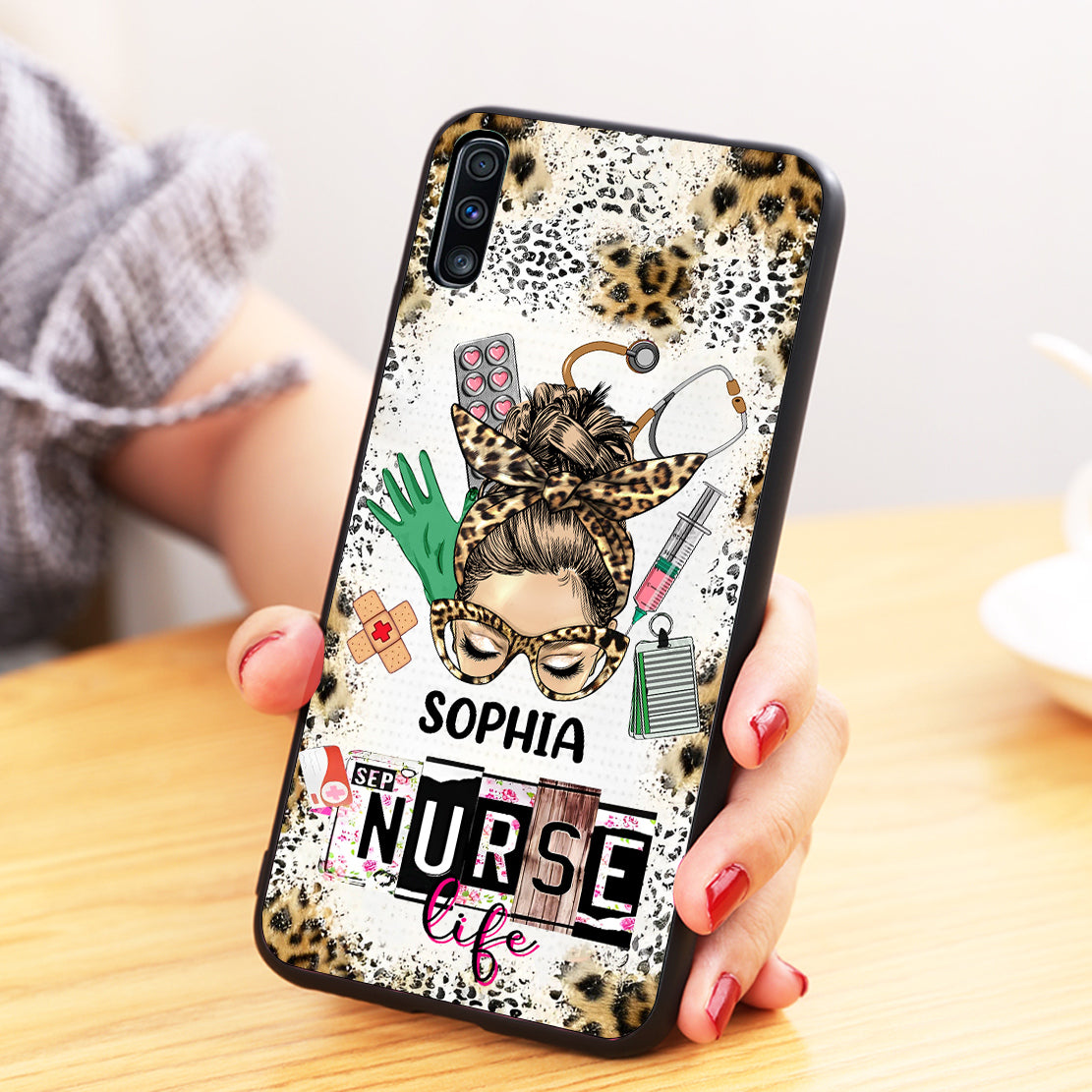 Messy Bun Nurse, CNA, CMA, Doctor - Nurse Life Scrubs Nurse Day Personalized Phone case
