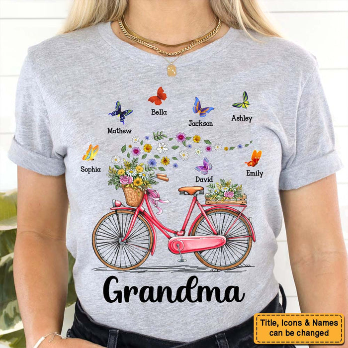Gift for Grandma Bicycle With Flowers Shirt