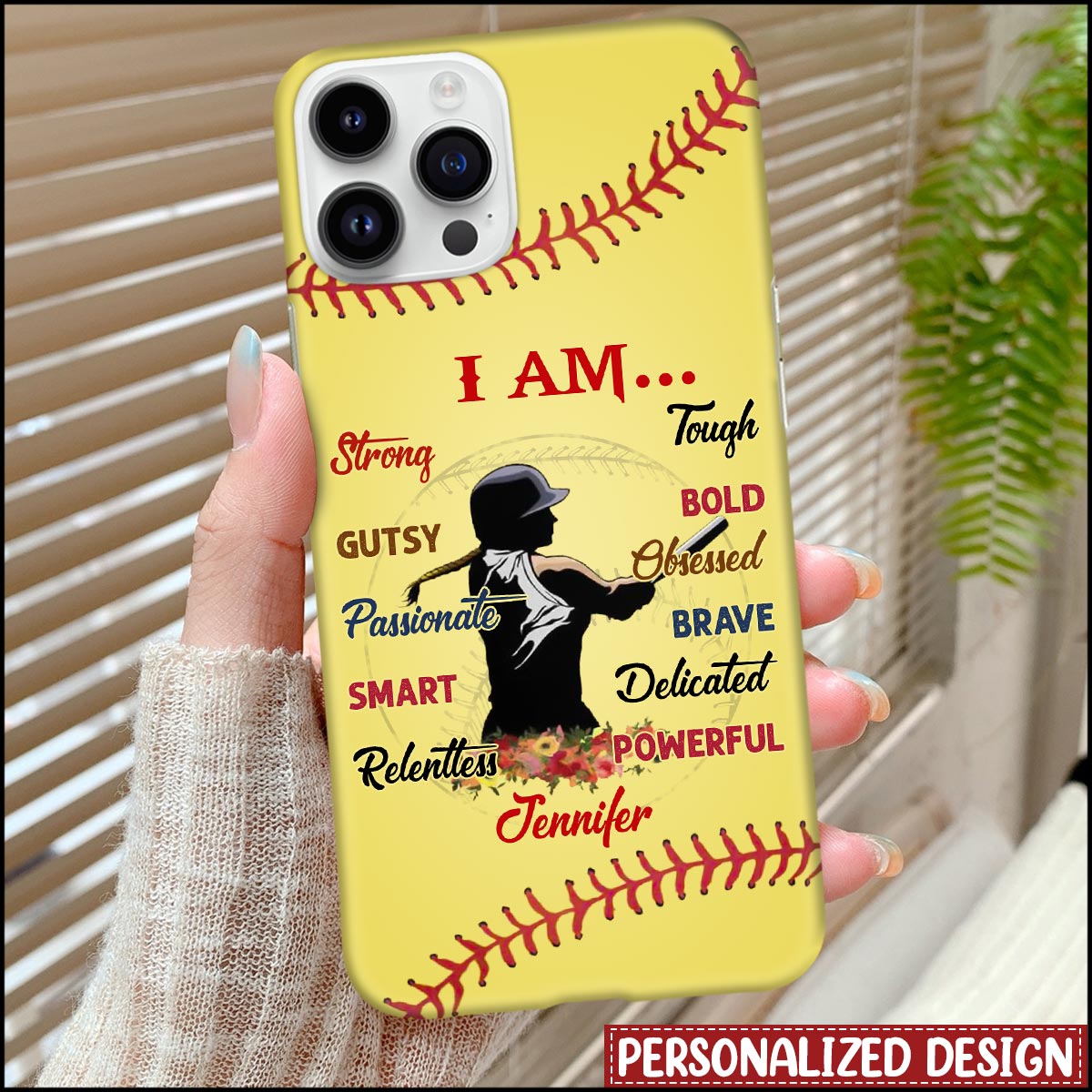 Personalized Love Softball Girl Phone Case
