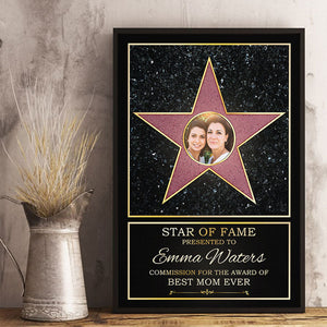 Custom Photo Star Of Fame, Best Mom Of The Year - Family Personalized Custom Vertical Poster