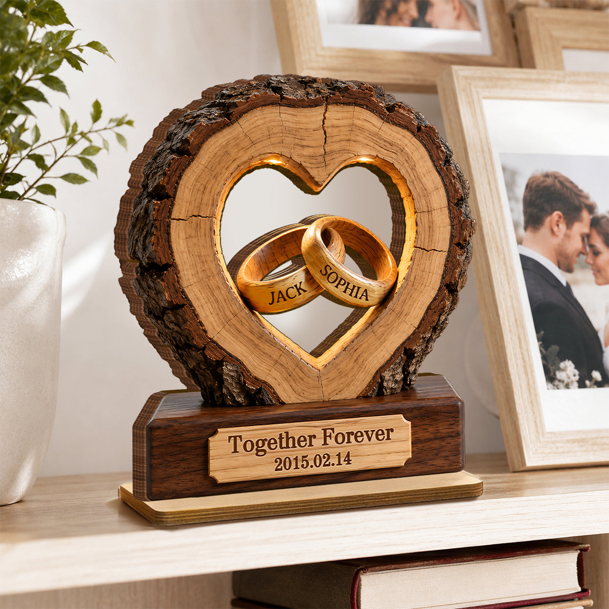Together Forever Couple Anniversary - Personalized Wooden Plaque