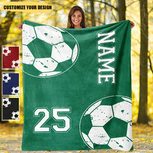 Custom football blanket gift for kids and soccer fans
