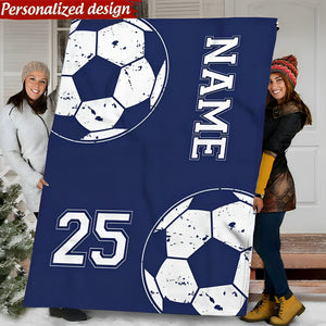 Custom football blanket gift for kids and soccer fans