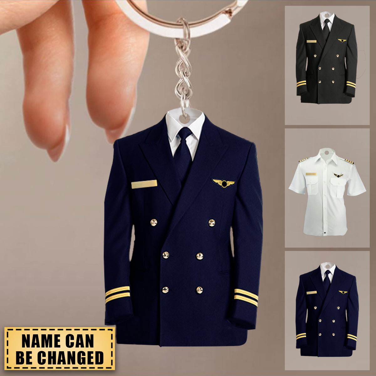 Pilot Custom Keychain Pilot Uniform Personalized Gift