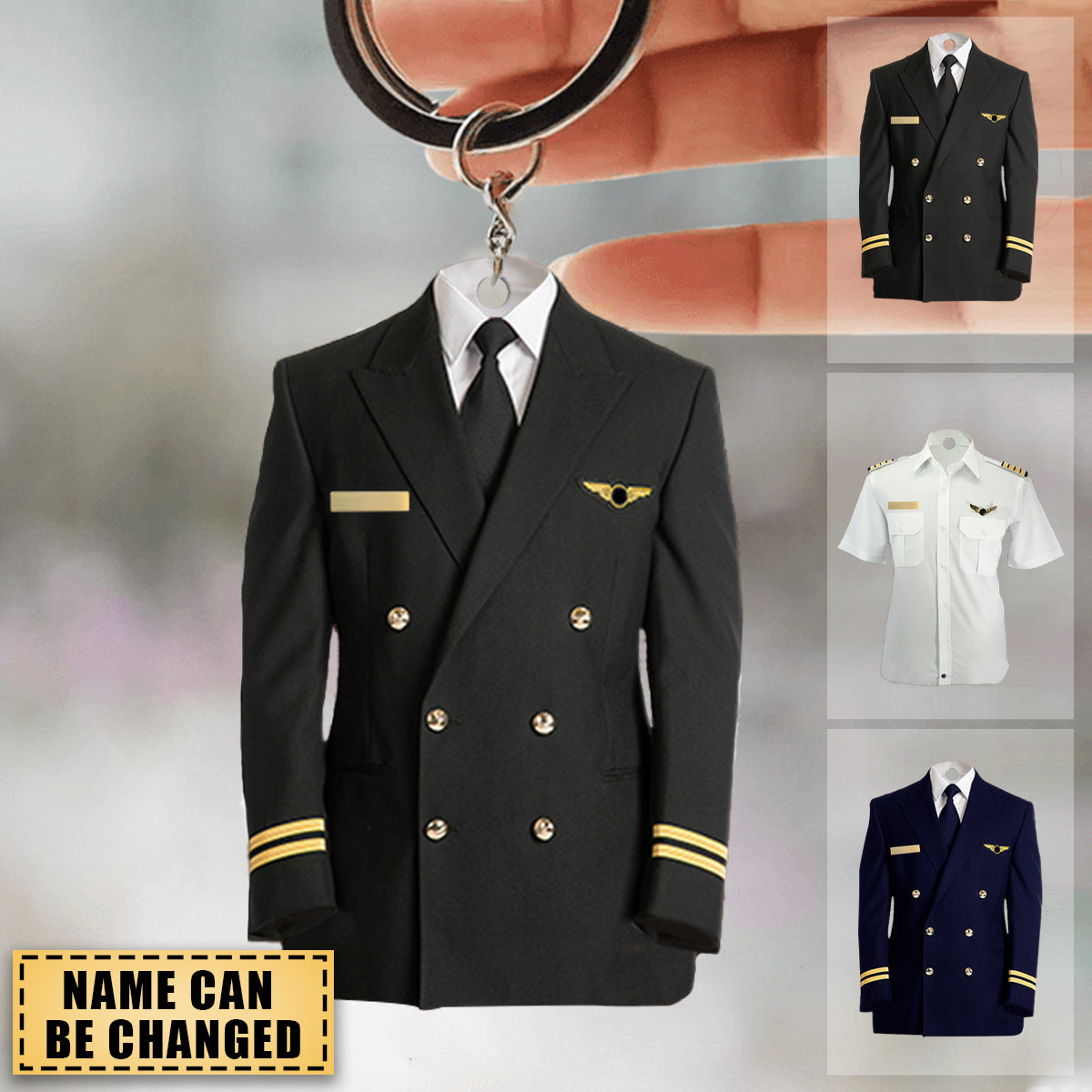 Pilot Custom Keychain Pilot Uniform Personalized Gift