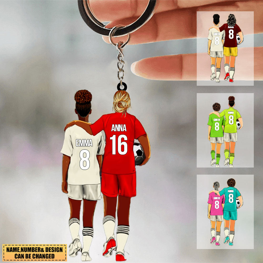 Personalized Soccer Acrylic Keychain - Gift For Soccer Player,Mom, Daughter, Coach