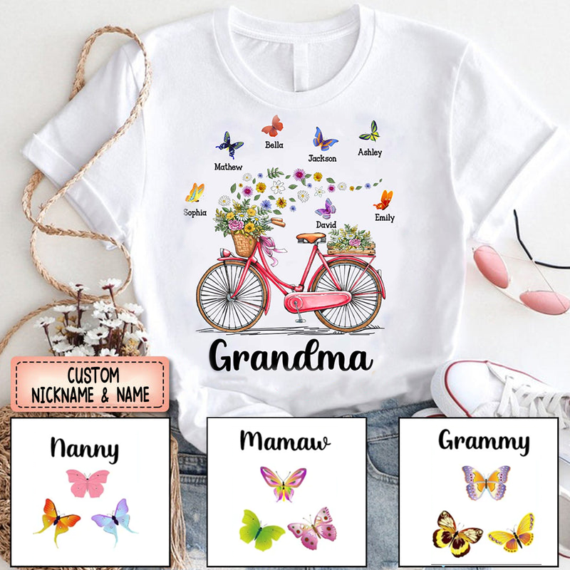 Gift for Grandma Bicycle With Flowers Shirt