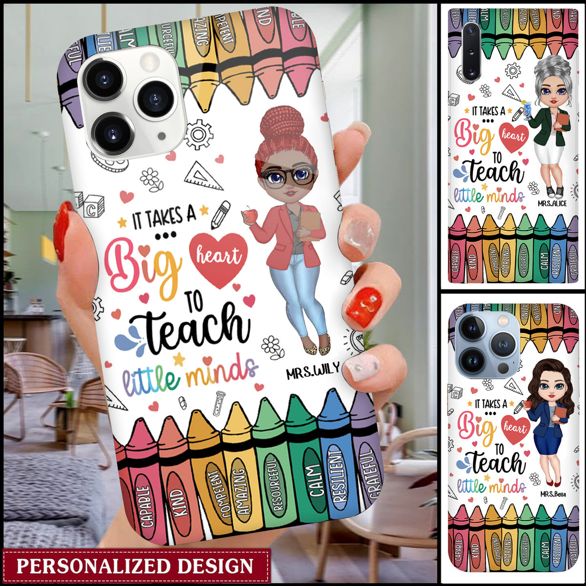 Calm Grateful Teacher - Personalized Glass Phone Case