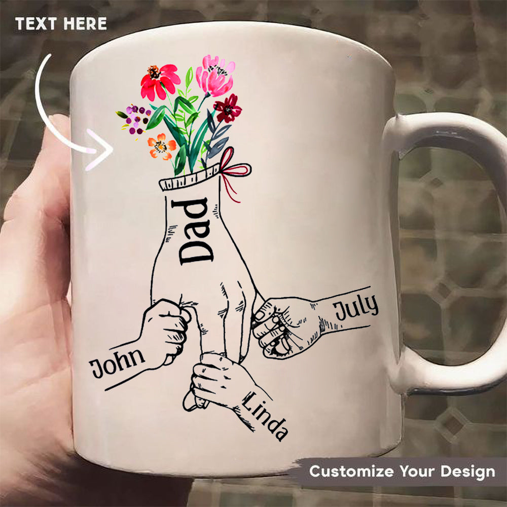 Holding Flowers Hand - Personalized Mug