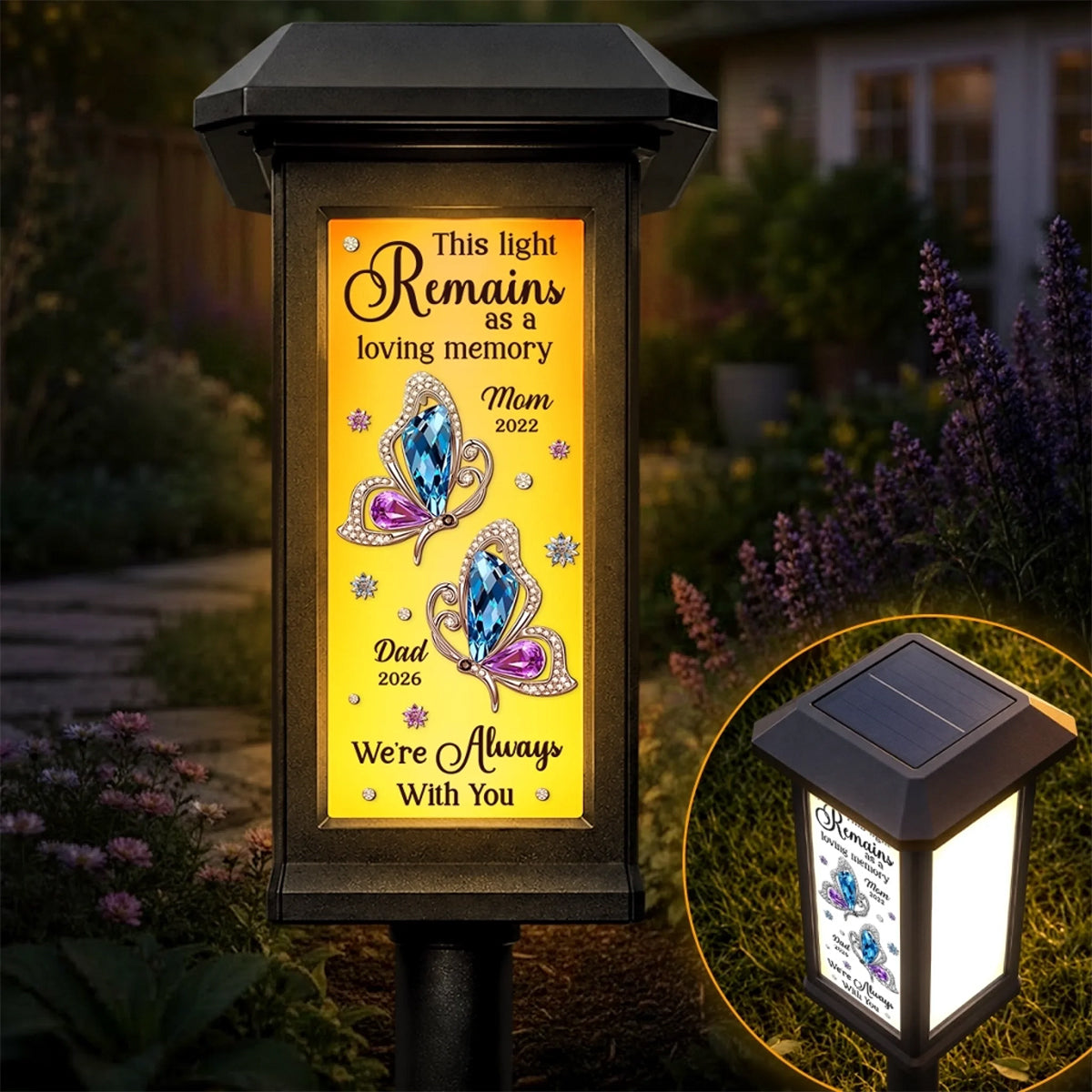 Custom Solar Garden Light -  Forever Remembered Forever Loved