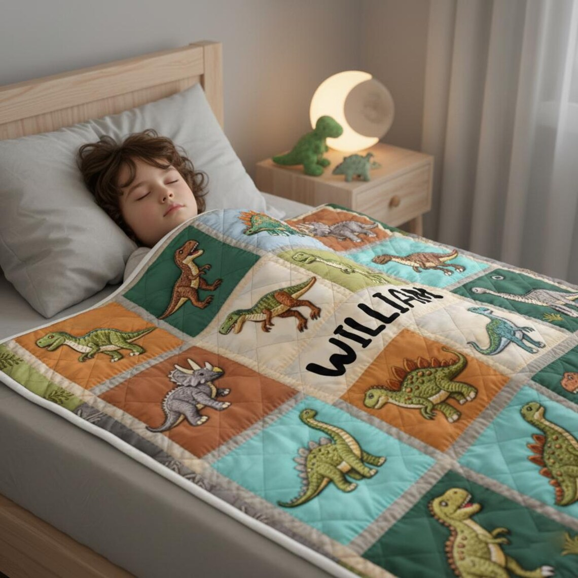 Personalized Multi Dinosaur Printed Blanket –  Dinosaur Lover Gift