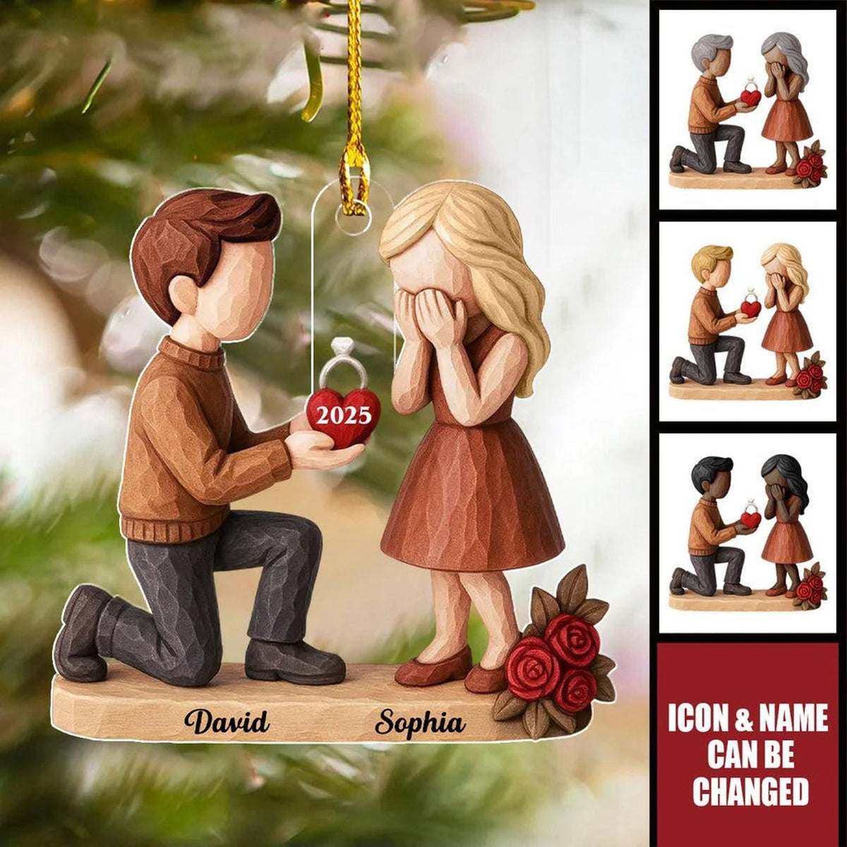 Couple's Proposal Gift - Personalized Acrylic Ornament