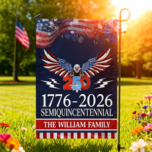 250 Years America Semiquincentennial Personalized Garden Flag