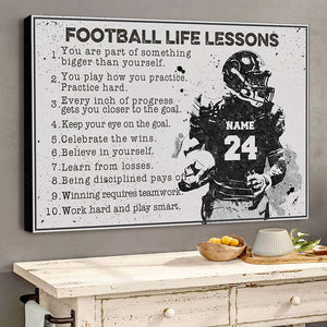 Personalized Football Poster, with custom Name & Number, Sport Gifts