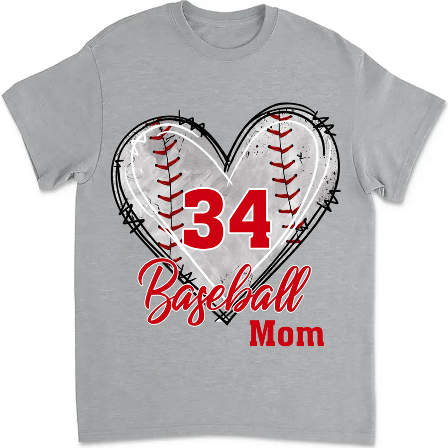 Baseball Mom Grandma Auntie, Love Baseball Sports - Personalized Unisex T-Shirt