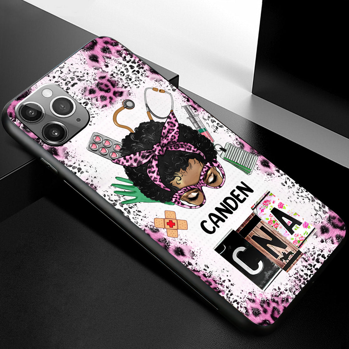 Messy Bun Nurse, CNA, CMA, Doctor - Nurse Life Scrubs Nurse Day Personalized Phone case