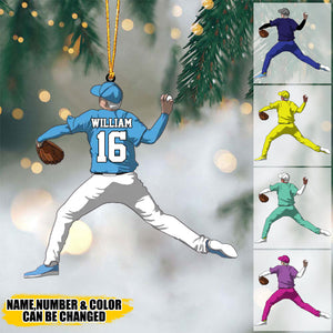 Personalized Baseball Ornament Pitcher Christmas Acrylic Ornament