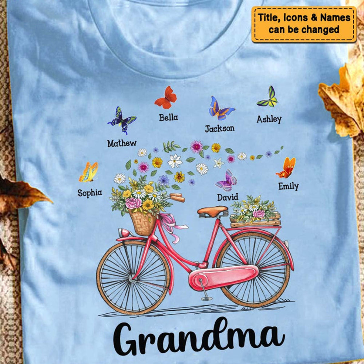 Gift for Grandma Bicycle With Flowers Shirt