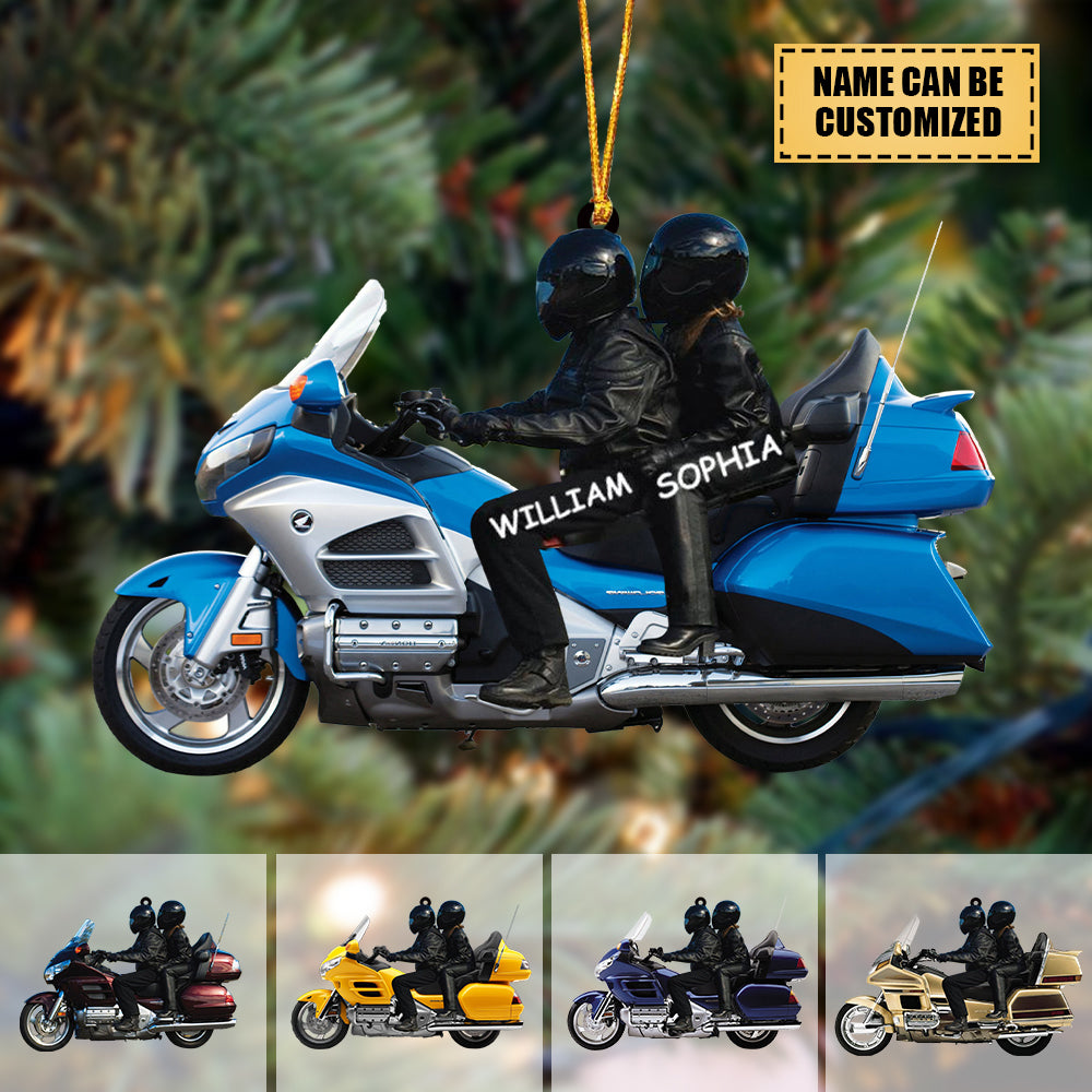 Personalized Biker Couple Motorcycle Ornament, Christmas Gift For Couple