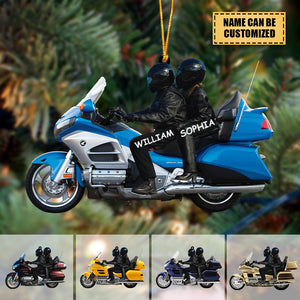 Personalized Biker Couple Motorcycle Ornament, Christmas Gift For Couple