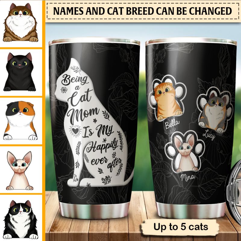 Cat Mom Personalized Tumbler For Cat Lady