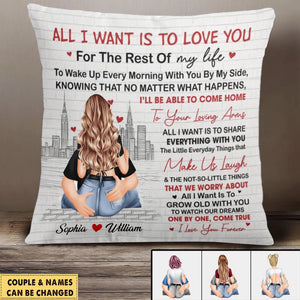I Want Is To Grow Old With You Couples - Personalized Pillowcase