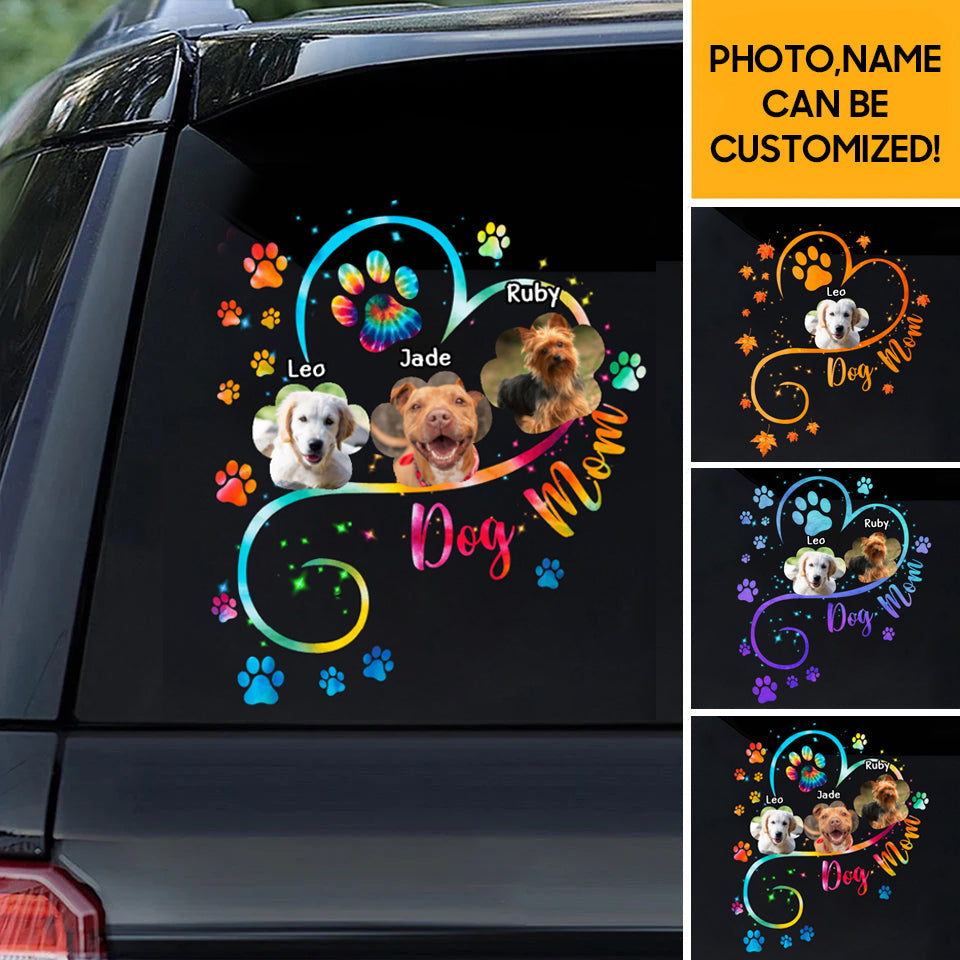 Dog Mom Paw Print Personalized Sticker- DIY Gift For Pet Lovers