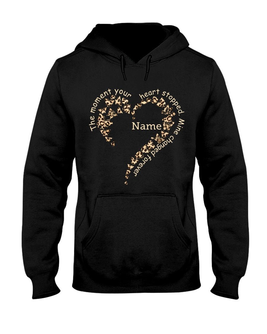 The moment your heart stopped mine changed forever Personalized All Over Print Hoodie