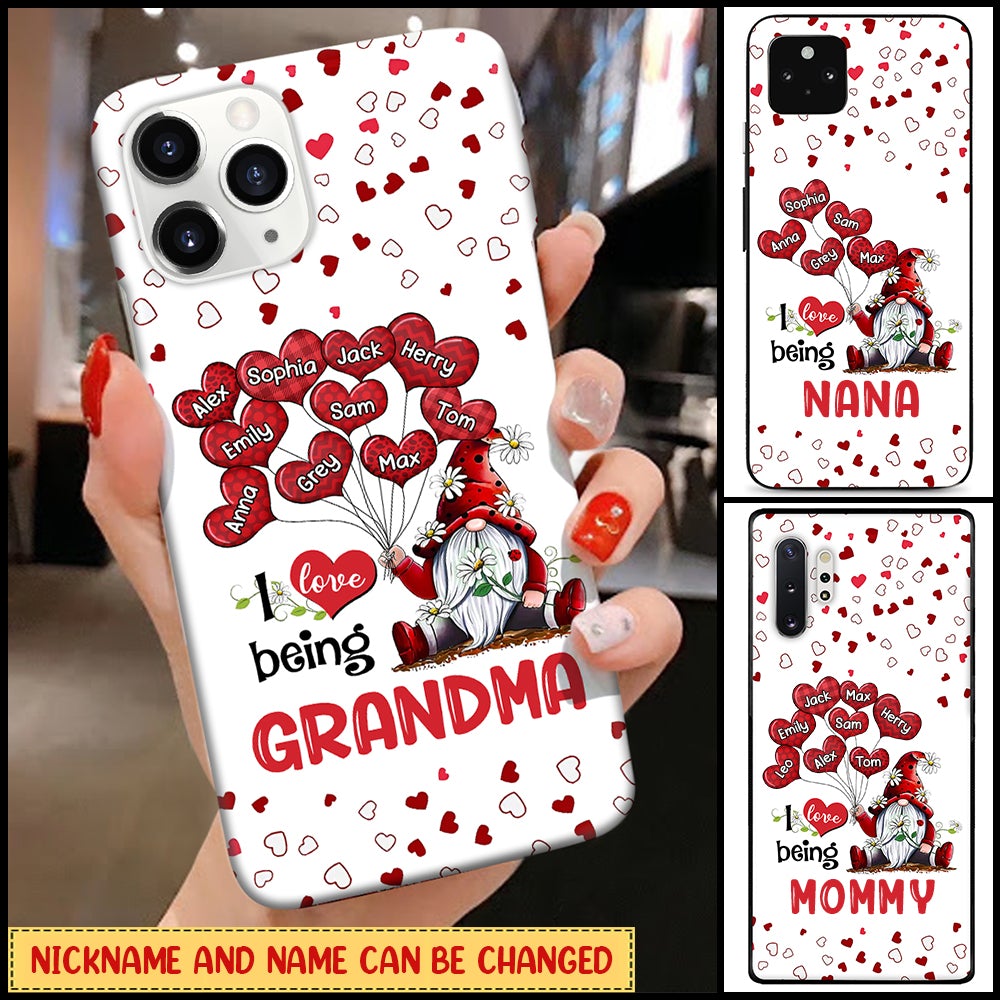 I Love Being Grandma - Personalized Heart Phone case