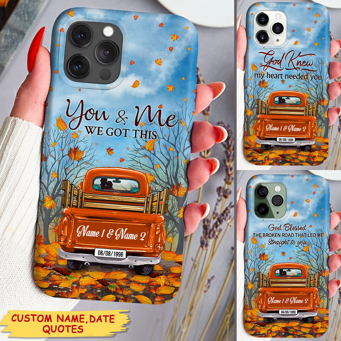 You And Me We Got This Fall Season Truck - Personalized Glass Phone Case