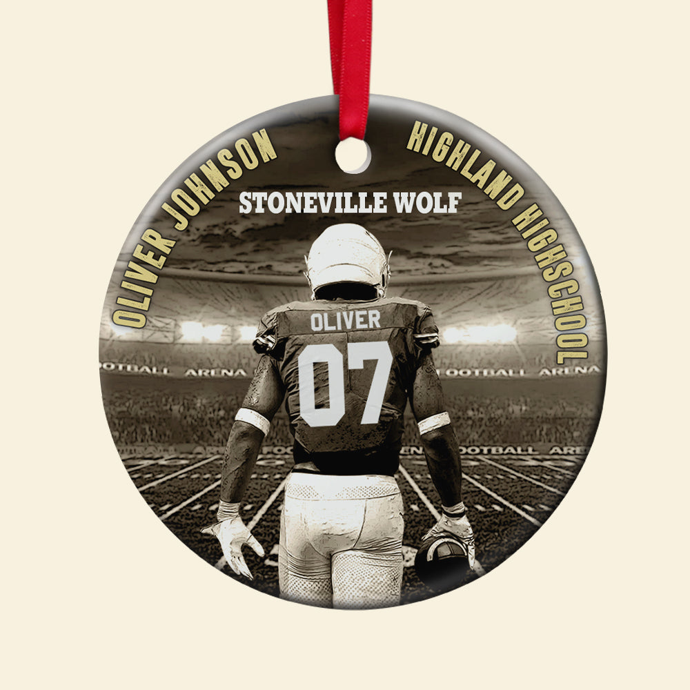 Football Player Ornament - Personalized Ceramic Ornament