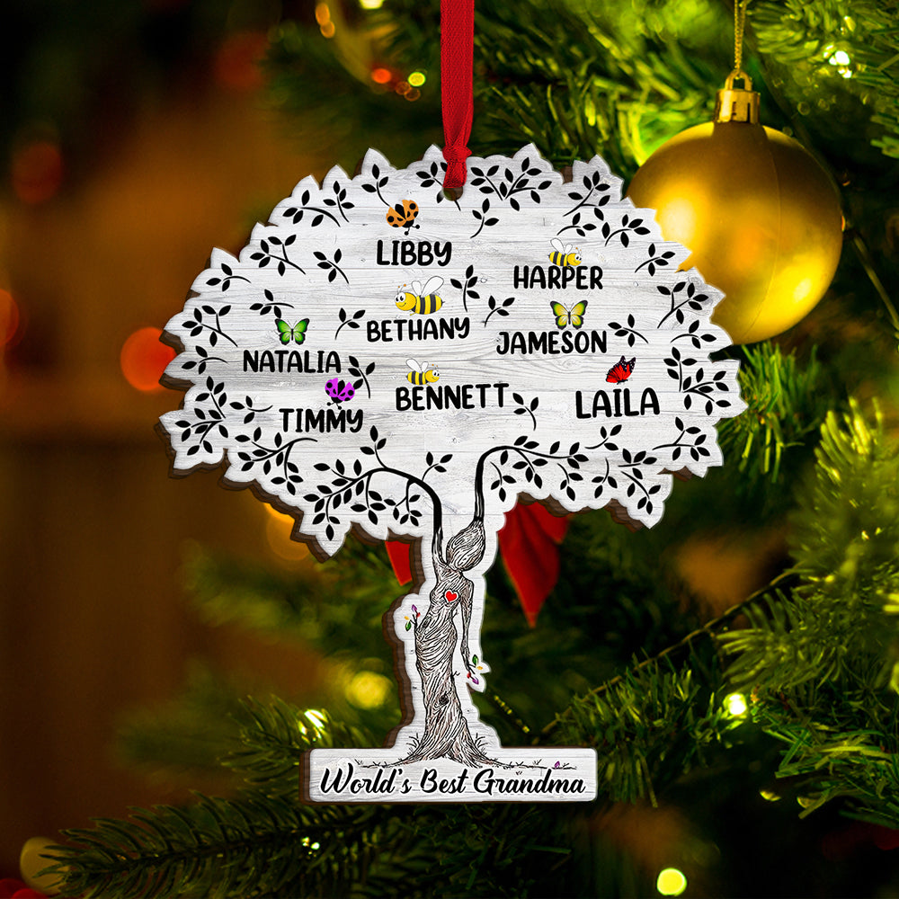 Family Tree, Personalized Grandma Ornament, Christmas Gift